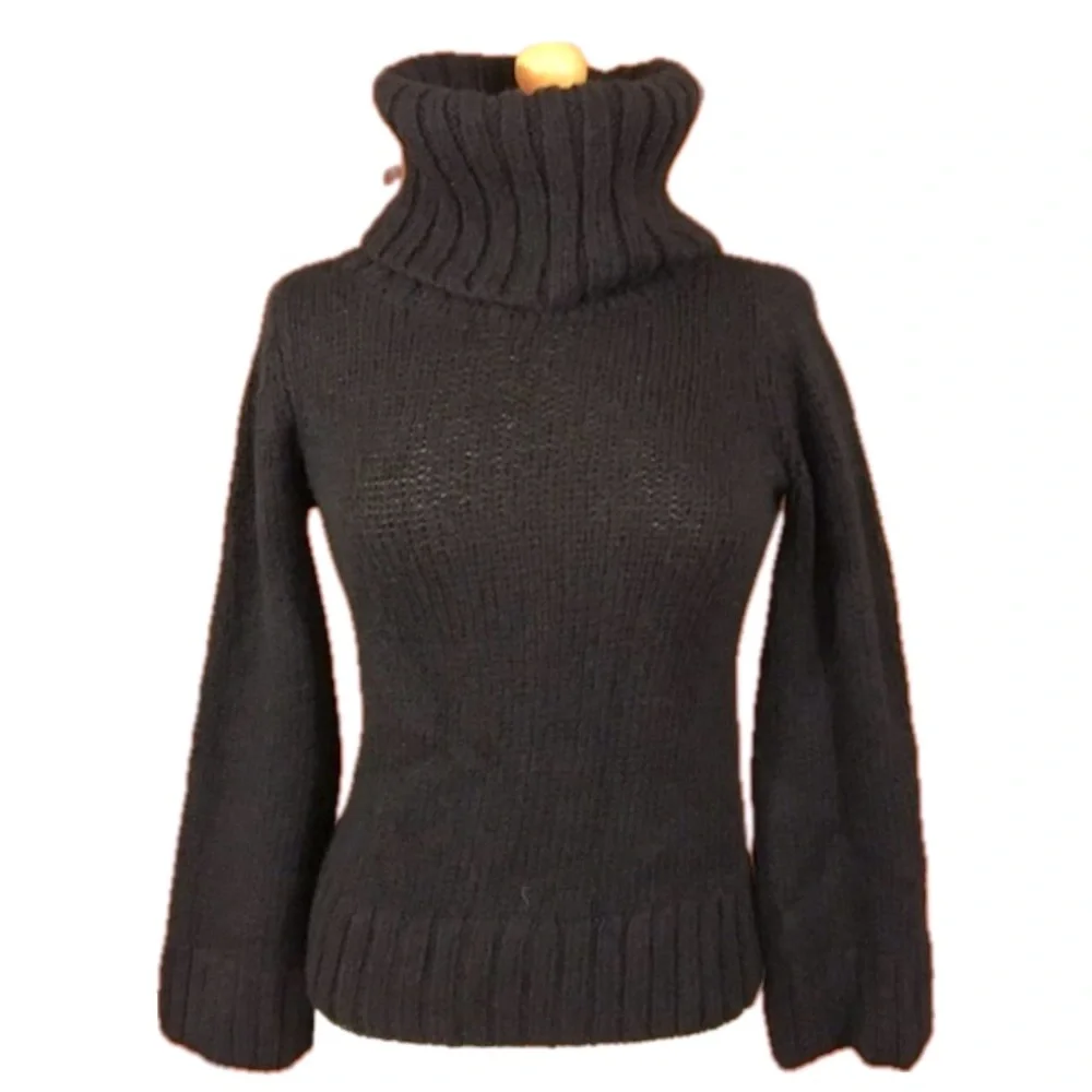 Calypso St. Barths 100% Alpaca Cowl Neck Bell Sleeve Sweater
